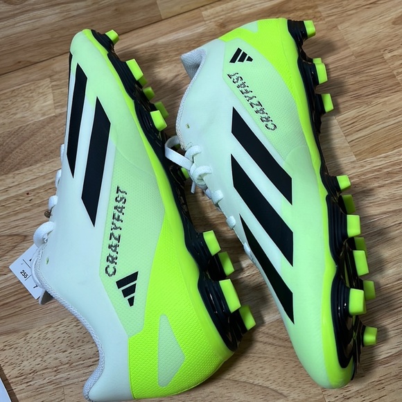 NEW Adidas 7 1/2 M/ 8 1/2 W Cleats X Crazyfast Neon White‎ - Picture 4 of 12